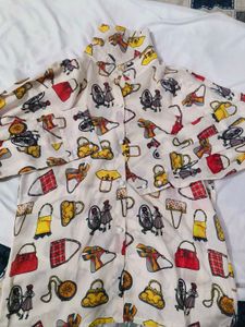 Unique Graphic Print Button-Up Shirt