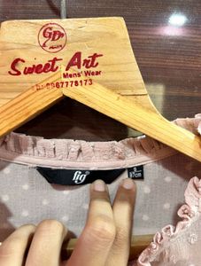 Sheer Swiss Dot Tie Neck Blouse