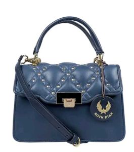 Stylish Quilted hidesign Blue Handbag