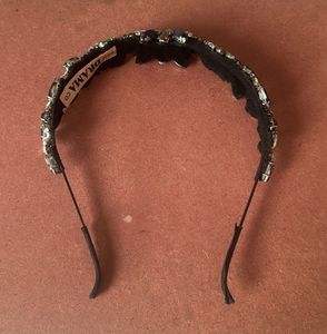Navy Blue &amp; Silver Jeweled Headband