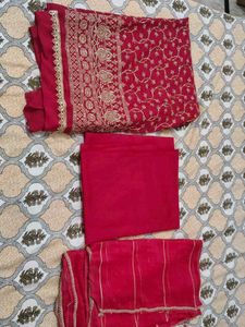 Embroidered hot pink Kurta Set