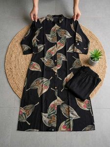 Turquoise Floral Kurta Set