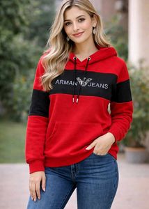 Hoodie/ Red & Black Armani Jeans Hoodie