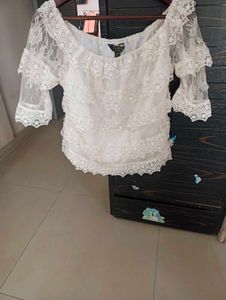 Lace Tiered Off-Shoulder Top