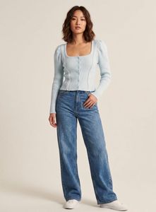 Light Blue Ribbed Cardigan