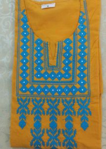 Embroidered Yellow Kurta