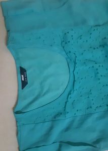 Aqua Lace Detail Blouse