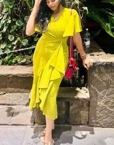 Chic Ruffle Wrap Dress