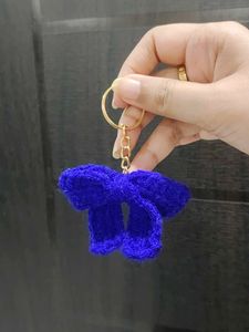 Handmade Crochet Bow Keychain