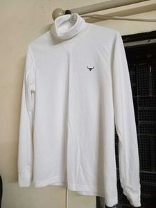 Men's White Turtleneck T-Shirt