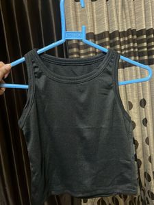 Black Ribbed Tank Top