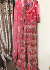 Gorgeous Pink Floral Embroidered Lehenga