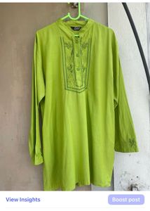 Lime Green Embroidered Tunic
