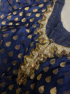 Elegant Navy Blue Peplum Lehenga Set