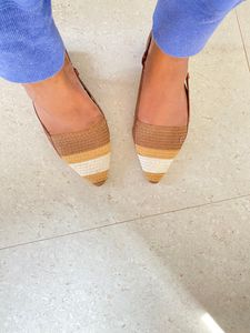 Brown and beige Mule Sandals