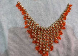 Stunning Orange &amp; Crystal Jewellery Set