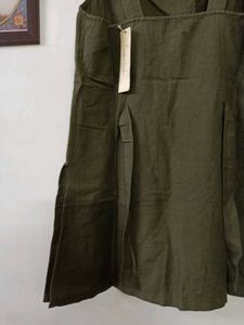 Aesthetic Olive/Army Green Pinafore Tunic Dress