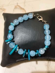 Sky Blue agate and gems stone Bracelet