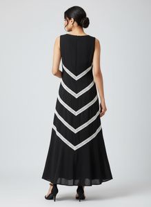 Elegant Black Chevron Dress