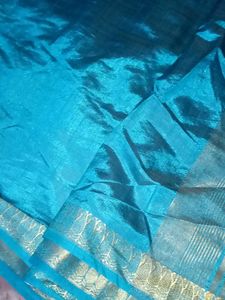 Turquoise Saree with Paisley Border