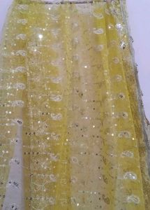 Bright Yellow Kurti Skirt With Dupatta