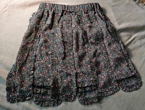 Floral Tiered Ruffle Skirt