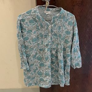 Beautiful Floral Print Cotton Kurta