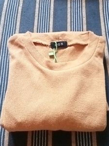 Cozy Peach Ribbed Knit Sweater