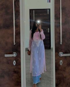 Pink Embroidered Kurti