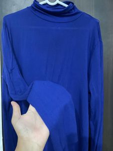 Royal Blue Turtleneck Top