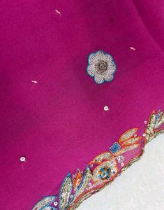 Beautiful Magenta Saree with Embellishments