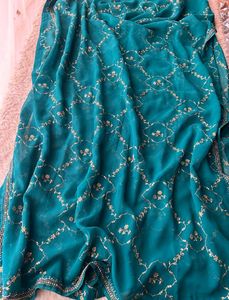 Navy Blue Embroidered Kurta Set