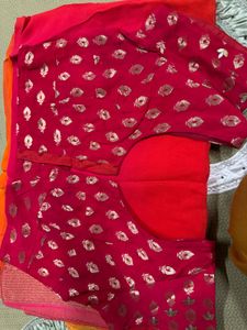 2 shade saree with blouse