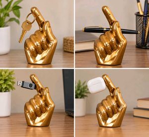 Vintage Unique Brass Pointing Finger Gesture Decor