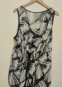 Black White Cut Sleeve Top For Girl