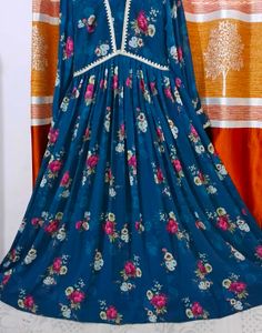 Beautiful Floral Print Anarkali Gown