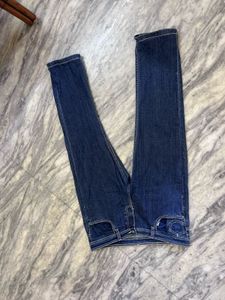 Classic Blue Denim Jeans Low Waist