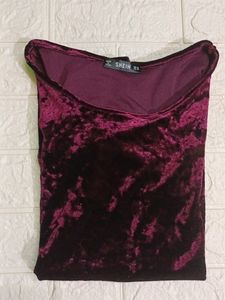 Shein Maroon Velvet Top