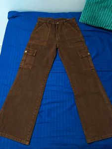 Brown Cargo Pants - Wide Leg