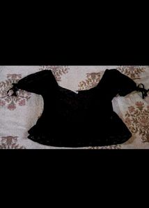 Cute Black Peplum Top