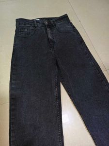 Womens Black Wash Denim Jeans