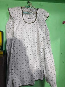 White Printed Kurta Set