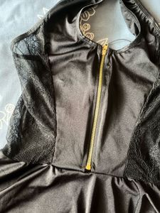 Black Faux Leather Halter Dress (lingerie)