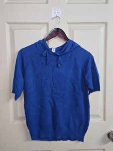 Vibrant Blue Short Sleeve Hoodie