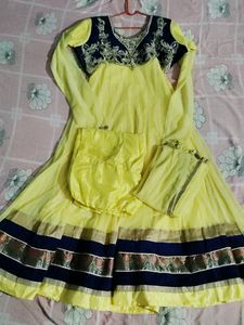 Yellow Anarkali Dress