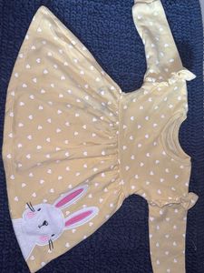 Cute Yellow Heart Bunny Dress