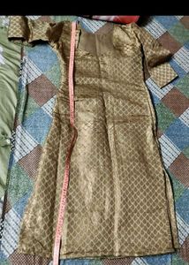 Elegant Golden Brocade Kurta