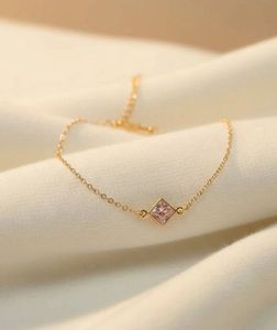 Delicate Gold Chain Bracelet with Crystal set of 3
