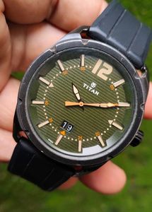 Titan Men's Watch - Green Olive Dial