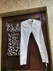 Daisy Dress &amp; White Jeans